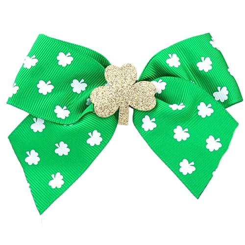 Needzo Saint Patrick's Bow con Trébol, Accesorio Festivo para el Cabello con Pinza de Cocodrilo, Adorno para el Cabello de San Patricio, Talla Única miniatura 1