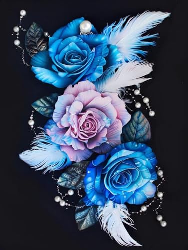 Broderie diamond complet fleurs 40x50 cm anti stress pour débutant