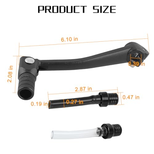 Image of Motorcycle Folding Gear Shifter Shift Lever, Foldable Motorbike Pedal Shifter Replacement Accessories with Tank Cap Vent Hose Tube, Fit for 50cc 70cc 90cc 110cc Pit Dirt Bike Parts (Black)