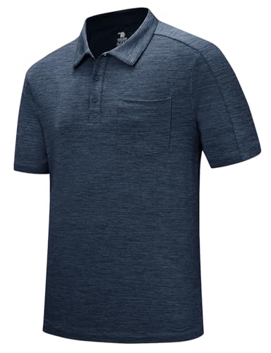 Image of Rdruko Men's Polo Shirts Short Sleeve Quick Dry Outdoor Golf Sports Shirts with Pocket