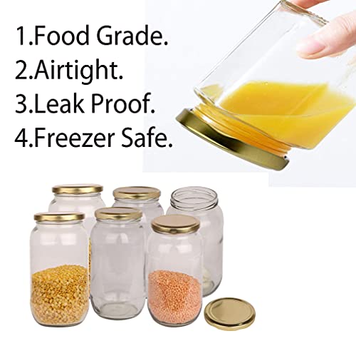 Image of Pure Source India Metal Lug Cap Lid for Glass jar, 12 Pieces, 82 mm, Gold