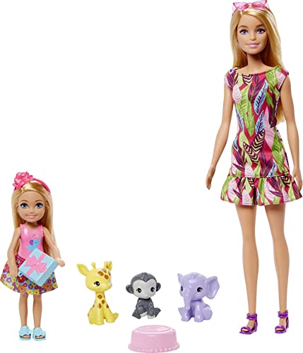 Set de muñecas Barbie y Chelsea con 3 mascotas y accesorios miniatura 5