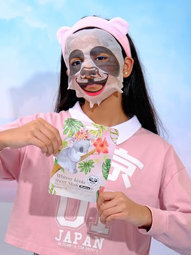 Image of Whimsy Beauty Koala Kids Facial Sheet Mask | Hydrating Face Mask with Glow Boosting Serum | Gentle Skin Care Sheet Mask for Girls | 4 to 16 Years | Organic, Natural, Chemical Free | 20 gram