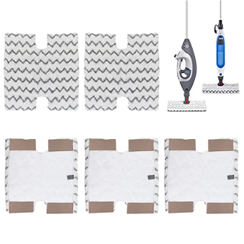Sgizoku 5 Pack S6003UK Mop Replacement Pads for Shark Steam Cleaner Mop S6001UK, S6003UK, S6005UK, S3973D, S6002, S5003D, S5002, S3973WM Klik n' Flip Corded Steam Pocket Mop Dirt Grip Cover Pads