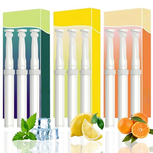 9 Unidades Inhalador Dejar De Fumar, Dispositivo Para Deixar De Fumar, Fácil Dejar De-Fumar, Sin Nicotina, Portátiles Con Resistencia, 3 Sabores (Menta, Naranja Dulce, Limón)
