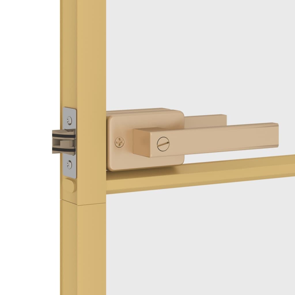 Drzwi wewnętrzne Slim Golden 76x201.5 cm szkło hartowane i aluminium materiały budowlane drzwi domowe
