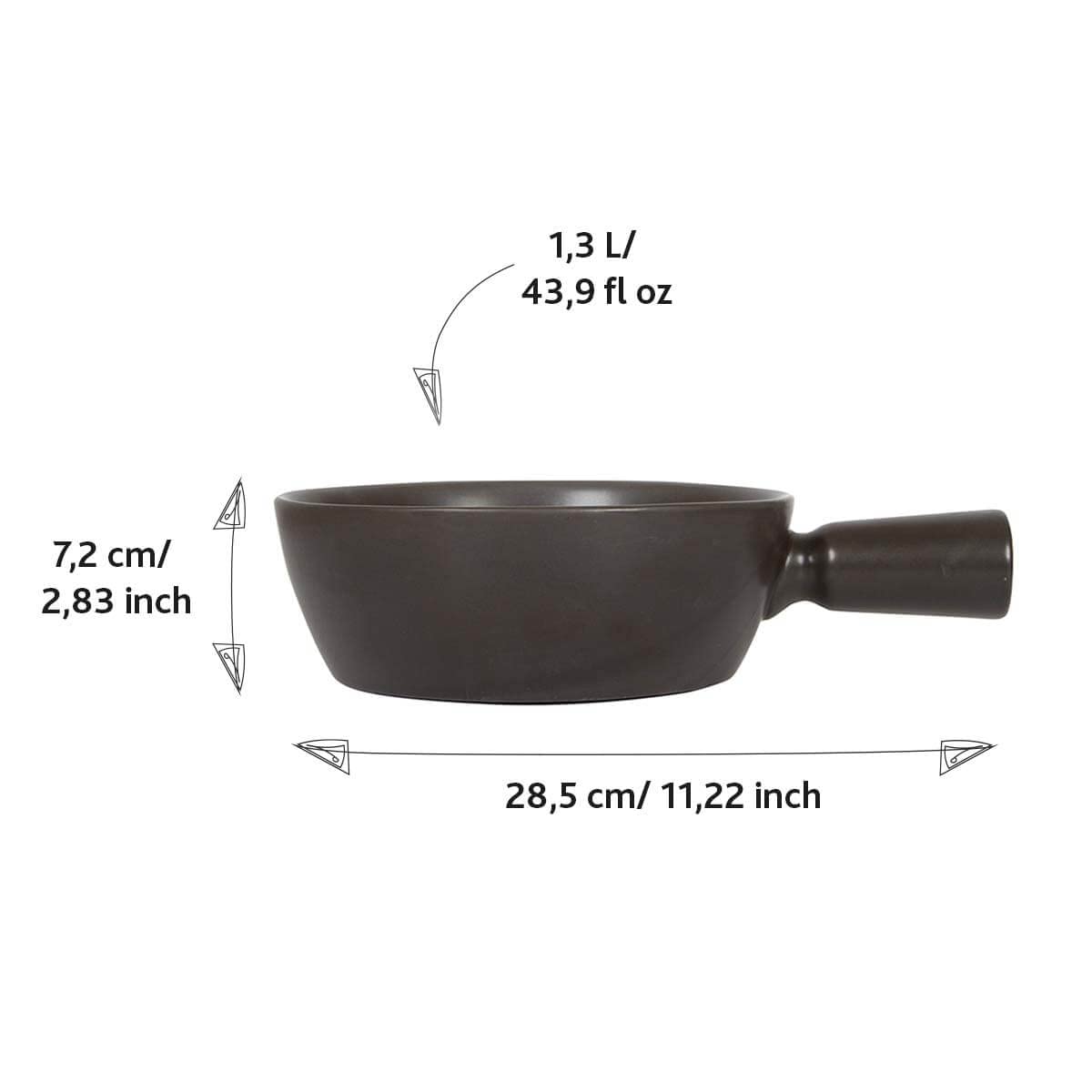Boska caquelon fondue Nero - Contient 875 grammes de fondue au fromage - Lavable au lave-vaisselle - Céramique - Repas pour 4 personnes