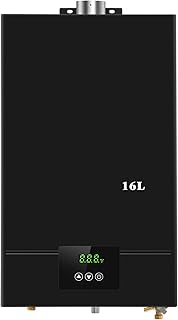 Tankless Water Heater Natural Gas,4.21GPM 16L Indoor,Instant Hot Gas Water Heater, with Fahrenheit Digital Display,Multi-Protection (Black)