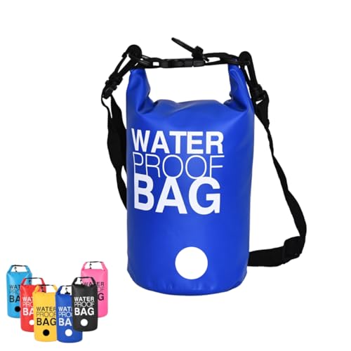 Bolsa Estanque 10L Saco Lona de PVC impermeável à Prova D´água Flutuante Multiuso Praia Cachoeiras Camping Trekking Dias de Chuva (Azul escuro)
