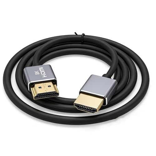 HangTon Cable HDMI 8K 60P 4K/120P ProRes Raw para cámara ATOMOS Ninja V Inferno Sony A7V FX30 A7S3 Canon R6iii Lumix S1Rii Z8 cámara, 60 cm, silicona flexible delgada