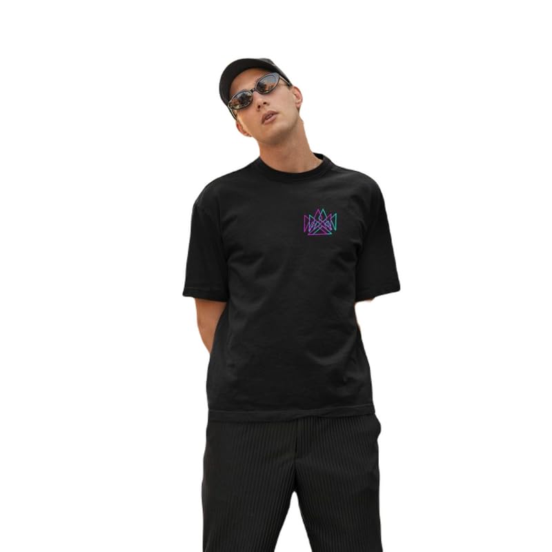 BEING CLASSICO Men's Regular Fit Solid Printed Cotton Angel Wings - Oversized T-Shirt