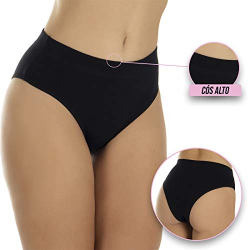 Kit com 5 Calcinhas Cintura Alta Conforto Algodão