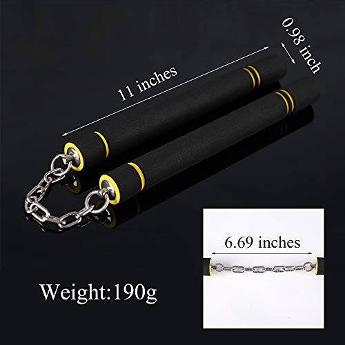 DAILYLIFE Foam Nunchakus, Foam Training Nunchucks for Beginner and Kids, Start Training Today to The Become Martial Artist You Always Want to Be, Classic Black and Yellow, 1 Pack