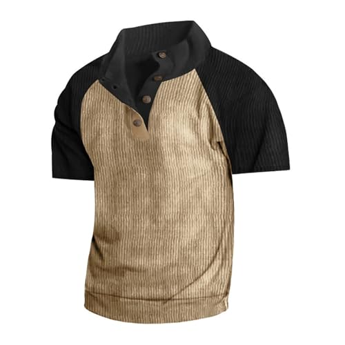 Mens 1/4 Button Sweater Short Sleeve Stand Collar Mens Sweatshirt Thermal Shirt Men's Sweatshirts No Hood, Mens Hoodie