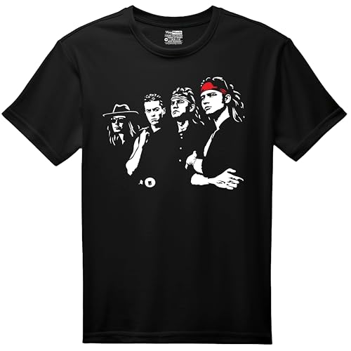 VINY WOODY Heroes en Blanco Camiseta Gráfica Unisex, Algodón, Manga Corta, Rock and Roll, Negro,Nueva Ola Española (FR/ES, Letras, M, Regular, Regular, Negro,M)