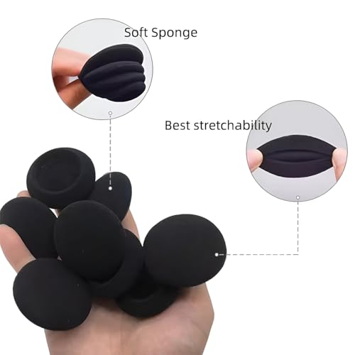 Image of Hicle 45mm Round Foam Ear Cushion Pads - Compatible with Sennheiser PX100, Koss Porta Pro, and Similar On-Ear Headphones (5 Pairs, Black)