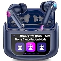 Wireless Earbuds, 48H Smart Touch Screen Ear Buds Wireless Bluetooth 5.4 Headphones In Ear, ANC/ENC Noise Cancelling Mic Bluetooth Earbuds, 5 EQ Modes, HiFi Stereo, IPX7 Waterproof Earphones Deep Blue