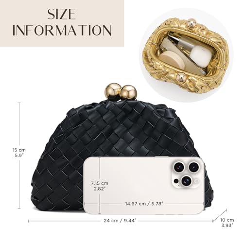 Image of CHUNLI Dressy Woven Clutch Purses for Women Evening Wedding Formal Occasion,Dumpling Crossbody Shoulder Handbags for Women