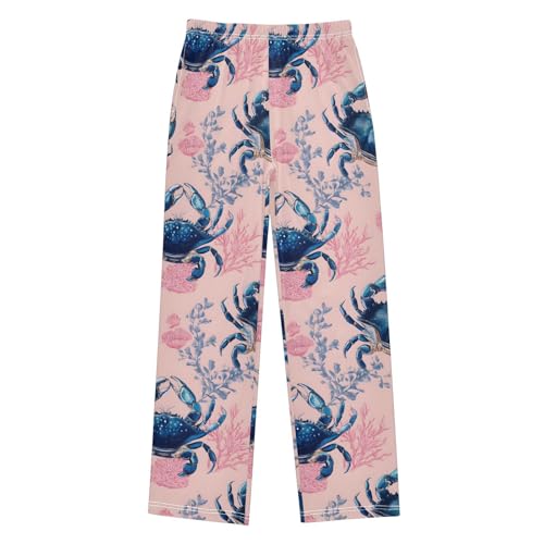 ALAZA Blue Crab Coral Reef Pajama Lounge Pants Long Sleep Pajama Bottoms with Pockets
