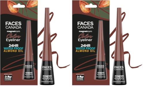 Image of FACESCANADA Magneteyes Color Eyeliner Gel - Powerful Brown,4 Ml|Glossy Finish|24Hr Long-Lasting|Waterproof|Smudgeproof|Precise Application|Intense Color Payoff|Almond Extract & Vitamin E (Pack of 2)