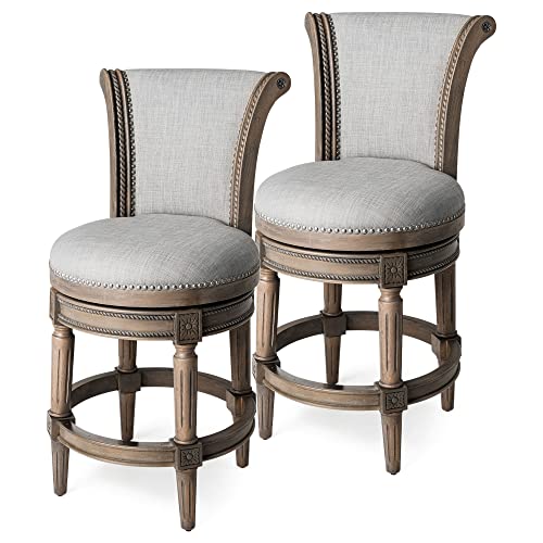 Maven Lane Pullman Counter Stool 26 Inches – Set of 2 – Swivel St...