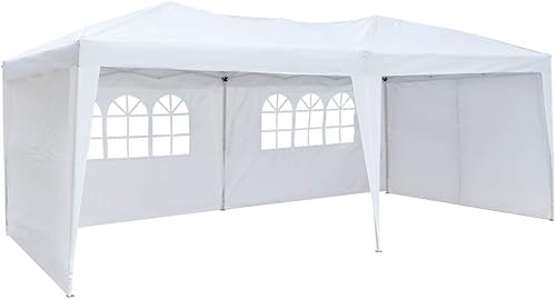 Miniatura 2 de Toldo desplegable resistente de 10 x 20 pies para exteriores, con 4 paredes laterales, tienda de campaña plegable con patas de acero ajustables y