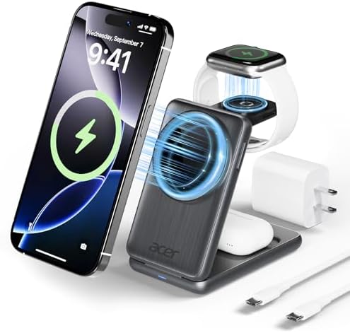 Acer 3 in 1 Charging Station for Apple Device, Magnetic Wireless ...