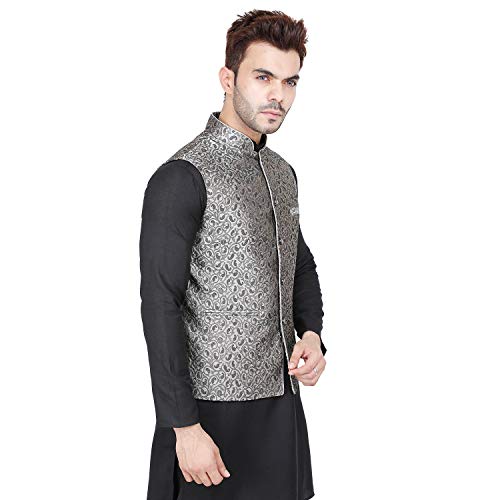 Image of Badoliya & Sons Men's Brocade Zari Nehru Jacket /Waist Coat