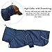 MOREZI Hundejacke ist eine wasserdichte, mit Fleece gefütterte Hundewinterjacke mit verstellbarem Gürtel und Reflexbesatz, geeignet für Dackel und ähnliche Rassen-Navy blau-M