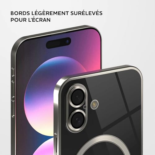 Coque iPhone 17 MagSafe évite rayures objectif avec silicone transparent