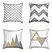 BVFRA Poszewka na poduszkę, 4 sztuki nowoczesne prostota jesienne poszewki na poduszki szary zygzakowy trójkąt wzór poszewka na poduszkę 45 x 45 cm na sofę samochód sypialnia wystrój domu
