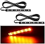 Nilight 2PCS 6-5050-SMD Waterproof Flexible Turn Signal Backup License Plate Universal Amber Lights Strip Universal for Motorcycle ATV UTV, TR-10