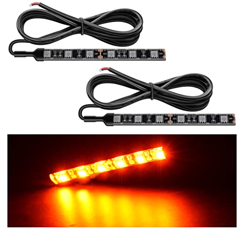 Image of Nilight 2PCS 6-5050-SMD Waterproof Flexible Turn Signal Backup License Plate Universal Amber Lights Strip Universal for Motorcycle ATV UTV, 2 Years Warranty