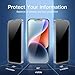 NEW'C 3 Pack Privacy for iPhone 14, 13, 13 Pro Screen Protector (6.1 inches), Anti-Spy Tempered Glass Film, Balanced 28-Degree Privacy Angle - Easy installation tool included