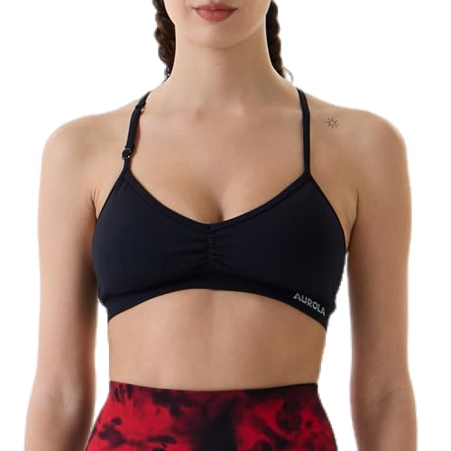 Image of AUROLA Mercury Workout Sports Bras Women Athletic Removable Padded Backless Strapy Minimal Crop Top