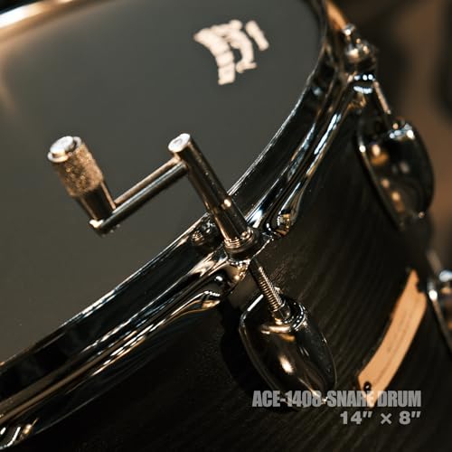 Beatello 14 x 8 inches Snare Drum Set with 42-Strand Widened Snare Wires, Marching Snare Drum Kit for Students Beginners, Studio & Live Performance, Quick-Adjust, Includes Drum Key, Black