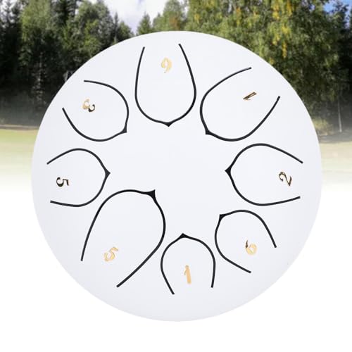 Fesjoy Tambour de Langue en Acier Inoxydable à 8 Notes avec un Son Agréable pour L'éducation Musicale et la Méditation, Idéal pour le Yoga et les Spectacles en Direct (Blanc) – vue 9