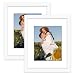 Golden State Art, Set of 2 White Photo Wood Frame 11x14 with Real Glass Mat for 8x10 Picture