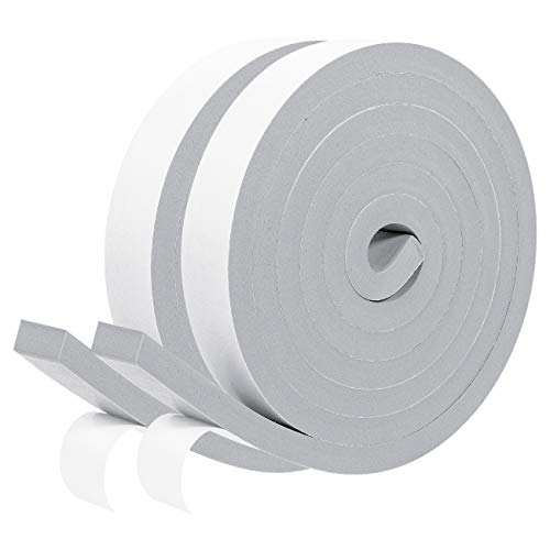 Preisvergleich Produktbild fowong Dichtungsband 25mm(B) x10mm(D) Selbstklebendes Schaumstoffband Kollisionsschutz für Garage Möbel Kochheld, Gummidichtung für Siegel Schalldämmung Gesamtlänge 4m (2 Rollen je 2m lang) Grau