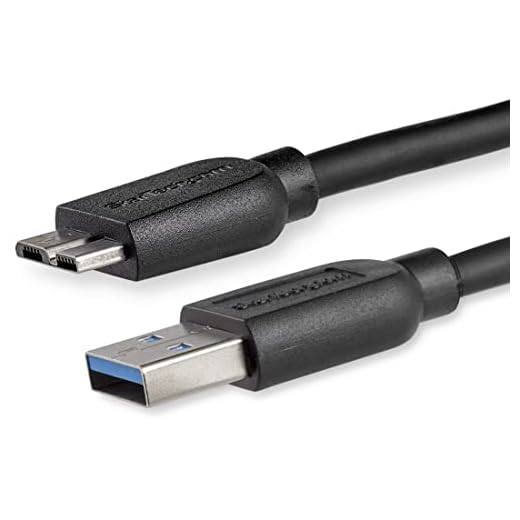 StarTech.com 2m 6ft Slim USB 3.0 A to Micro B Cable M/M - Mobile Charge Sync USB 3.0 Micro B Cable for Smartphones and Tablets (USB3AUB2MS)