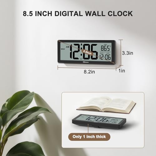 Soobest 8.5 Inch Digital Wall Clock Battery Operated, Compact Display - Image 2