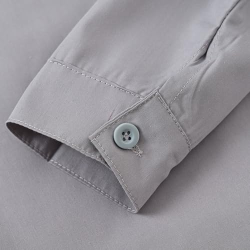 Boys Button Front Collar Shirts Long Sleeve Thin Lightweight Plain Coats Formal Un𝐢form Tops Kids Shirt3