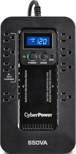 CyberPower EC650LCD Ecologic UPS Battery Backup...