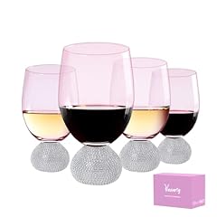 Silver pink Red wine glass
