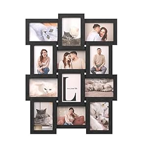 SONGMICS Collage Picture Frames 4×6 for Wall Decor Set of 12 Multi Family Photo for Gallery Decor Hanging Display Assembly Required Ink Black