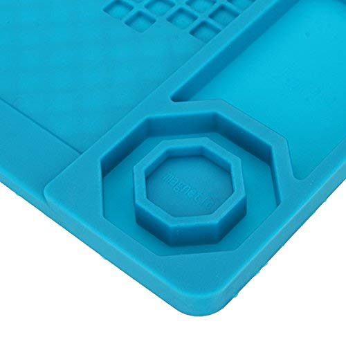 Image of Breewell Heat Resistant Soldering Mat Insulation Silicone Pad Maintenance Platform Magnetic Adsorption Point | Blue