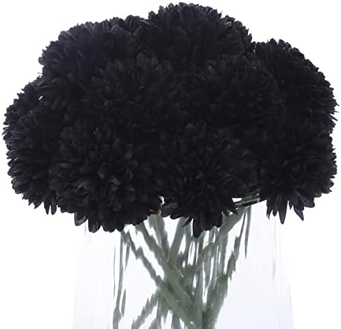 Mandy's Purple Artificial Ball Chrysanthemum 12 Stems Faux Flowers with Bendable Stems for Valentine's Day and New Year Decorations DIY Wedding Centerpiece Fall Decor Home Arrangements