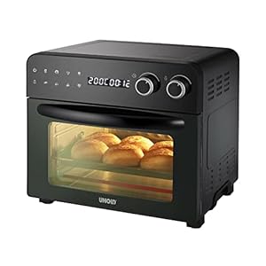 UNOLD 68895 OVEN/FRYER Diamant 23L Fassungsvermögen, 3 nutzbaren Garebenen, 8 Automatikprogrammen, 6 Edelstahl-Heizelemente, 40°C-230°C, Diamantförmige Rückwand zur besseren Luftzirkulation, 1.700W