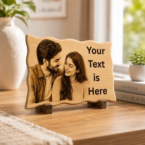 Image of Customized Personalised Engraved Wooden Photo Frame For Gift, All Shapes and Sizes for Everyone (ZigZag-6x9)