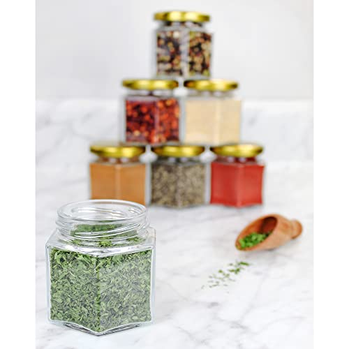 Cornucopia 4-Ounce Hexagon Glass Jars (12-Pack), One Dozen 4 Oz Hex Jar Bulk For Party Favors, Preserves, Spices & Kitchen Storage #TOP1